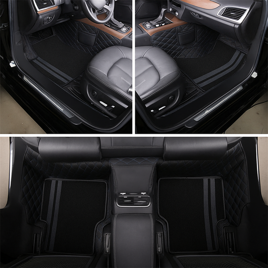 Kit de 4 Alfombrillas y 4 Forros Automotrices Personalizados – Incluye de Regalo una Funda para el Volante